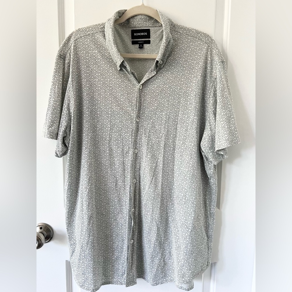 Bonobos Pima Cotton Standard Fit Floral Button Down Short Sleeve Polo | Size XL